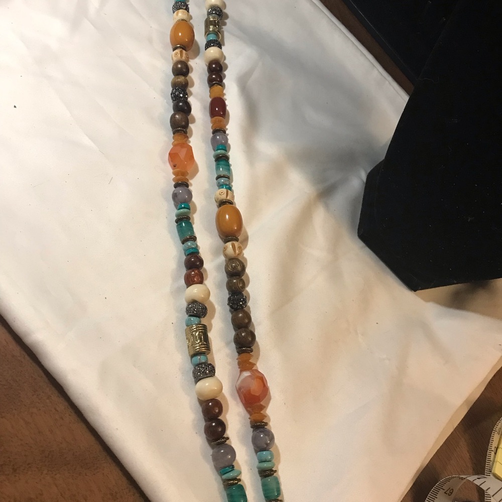 Large Suede Tassel With An Array Of Colored Beads… - image 2